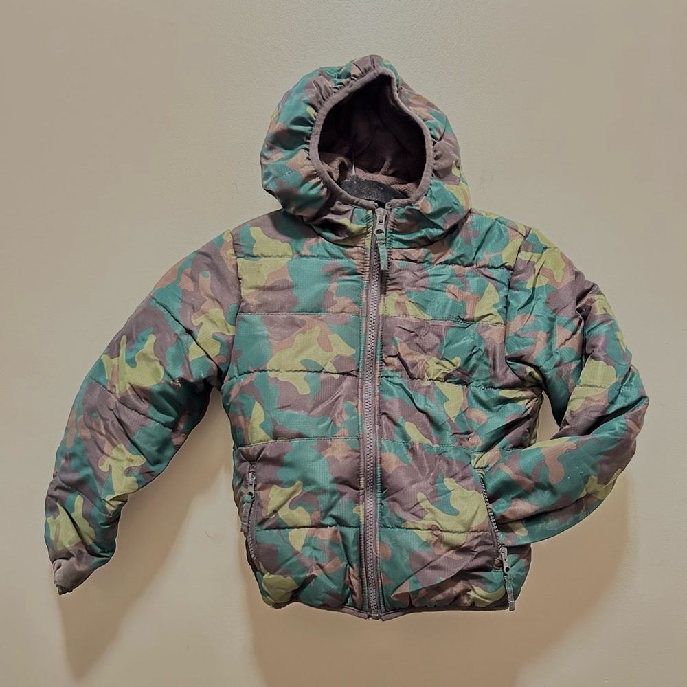 Roebuck and Co. kids Camo Fleece Lined Puffer Jacket Coat M (5/6)
